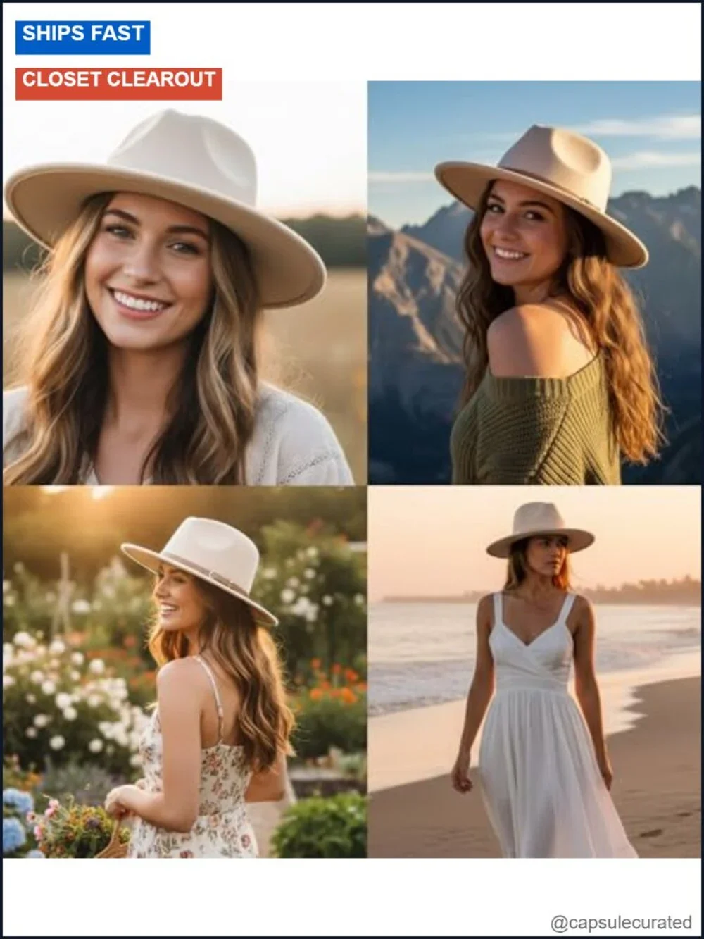 Classic Felt Fedora Wide Brim Hat with Belt Buckle, Adjustable Drawstring,